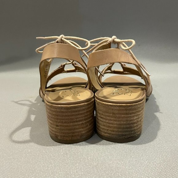 Naturalizer Felicity Lace-Up Beige Sandal Heels | Size 7 - Picture 8 of 11